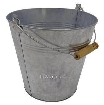 Bucket - Zinc Bucket with Wooden Handle