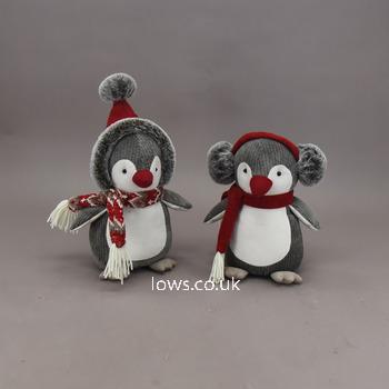 Plush - Sitting Grey Penguins