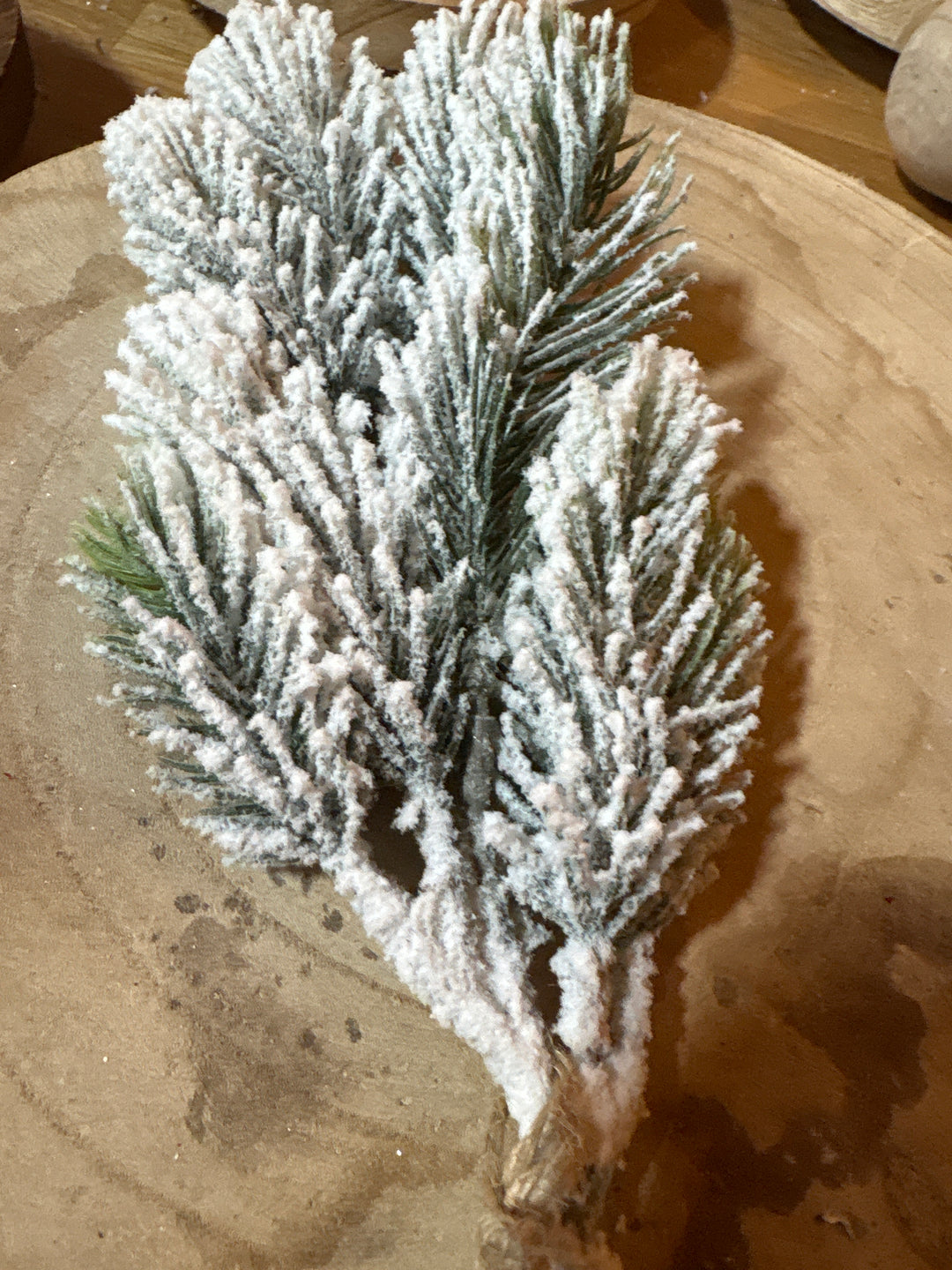 Stem - Snowy Conifer Branch 35cm