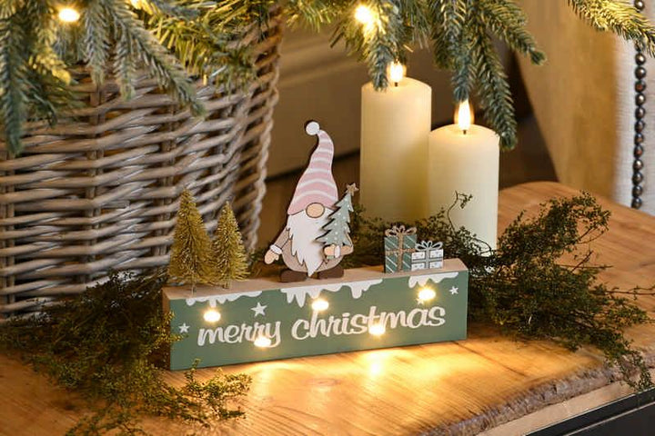 Wooden Light Up Christmas Merry Christmas Sign